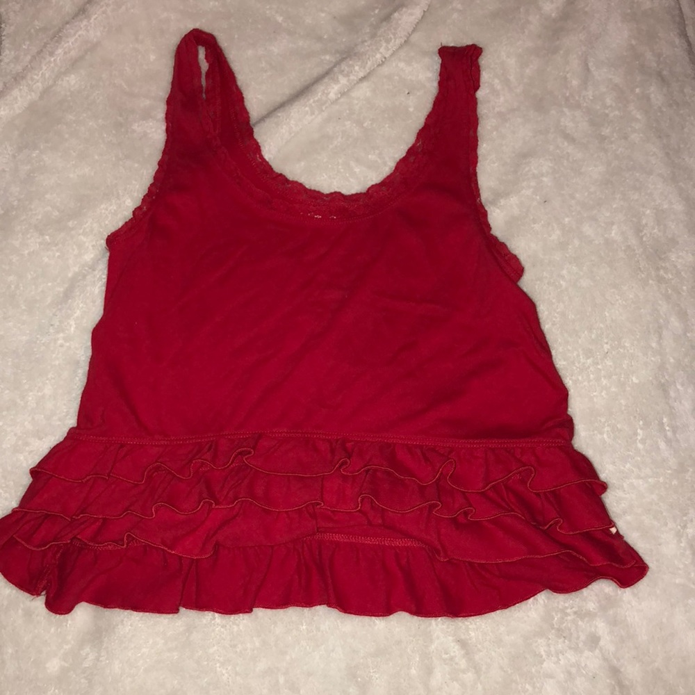 Red Ruffle crop top